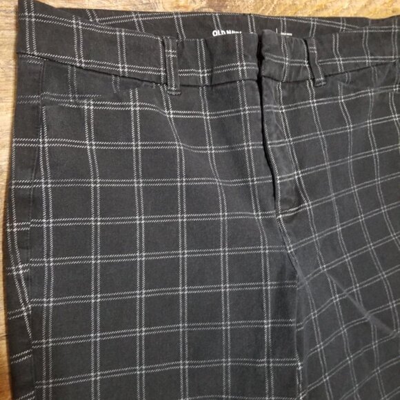 Old Navy Pants Pixie Cropped Plaid 8 Modern Summer Black - Picture 3 of 5